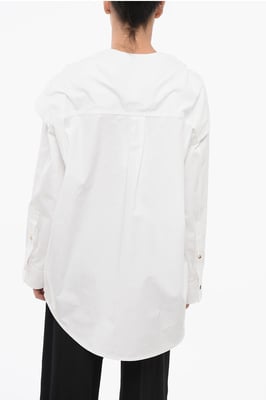 Oversized overhemd met geknoopte details in wit
