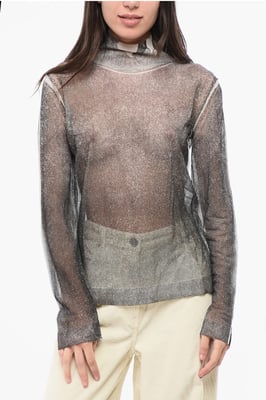 MM1 MM10 Turtleneck zijden lichtgewicht trui in grijs