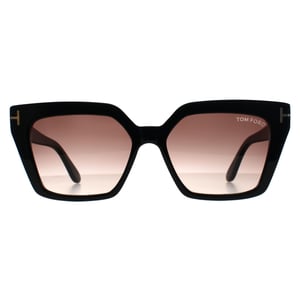Tom Ford Winona FT1030 01Z glanzend zwart paars bruin gradiÃ«nt zonnebril