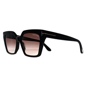 Tom Ford Winona FT1030 01Z glanzend zwart paars bruin gradiÃ«nt zonnebril