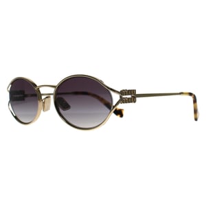 Miu Miu MU52YS ZVN5D1 messing goud donkerbruin zonnebril