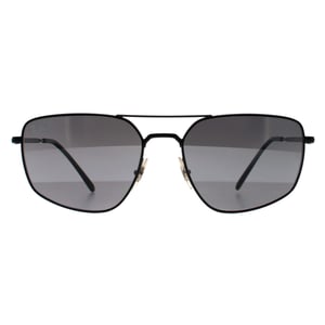 Ray-Ban RB3666 002/K3 gepolijst zwart zilver gepolariseerde zonnebril