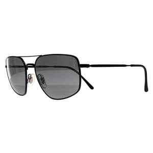 Ray-Ban RB3666 002/K3 gepolijst zwart zilver gepolariseerde zonnebril