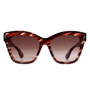 Tom Ford Elvira FT1217 55T gekleurde zonnebril havana bordeaux gradiÃ«nt