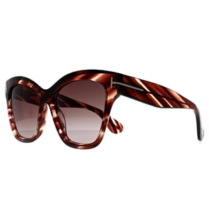 Tom Ford Elvira FT1217 55T gekleurde zonnebril havana bordeaux gradiÃ«nt