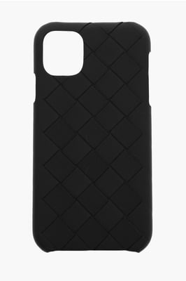 Intreccio leren iPhone 11-hoesje in zwart