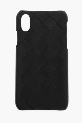 Intreccio Zachtleren iPhone Xs-hoesje in zwart