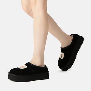 EVER AU Dames pantoffels met plateauzool – Plumed