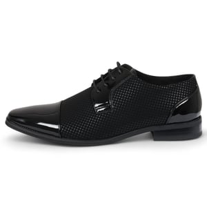 Zwarte leren Oxford formele Derby-schoenen voor heren