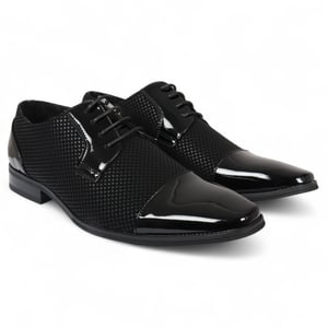 Zwarte leren Oxford formele Derby-schoenen voor heren
