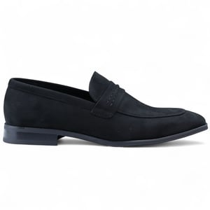 Zwarte suède mocassin loafers voor heren, slimme instappers