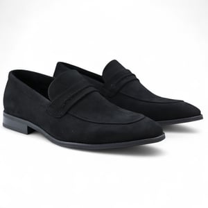 Zwarte suède mocassin loafers voor heren, slimme instappers