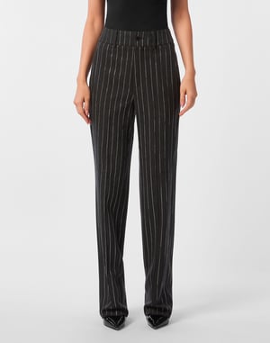 Pinstriped Straight Lady Trousers