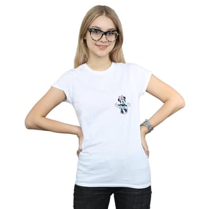 Disney Dames/Dames Minnie Mouse Dansende Borst Katoenen T-Shirt (Wit)