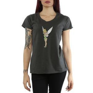 Disney Dames/Dames Klassiek Tinkerbell Katoenen T-Shirt (Licht Grafiet)