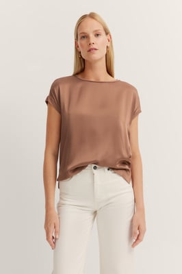 Bugatti Damen T-shirt in zachte materiaalmix