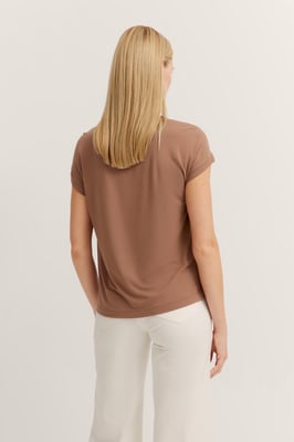 Bugatti Damen T-shirt in zachte materiaalmix