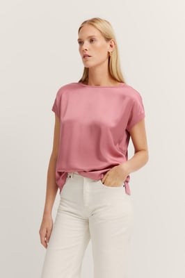 Bugatti Damen T-shirt in zachte materiaalmix