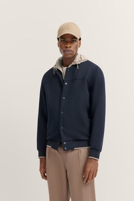 Bugatti Herren Sweatjack met sportieve collegekraag