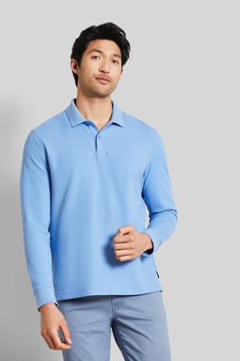 Bugatti Herren Polo met lange mouwen van puur katoen