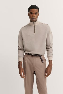 Bugatti Herren Sweatshirt Troyer met opstaande kraag & ritssluiting