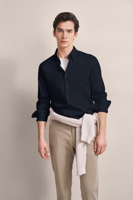 Bugatti Herren Satijnen overhemd met een eenvoudige look