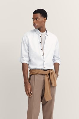 Bugatti Herren Satijn-look overhemd