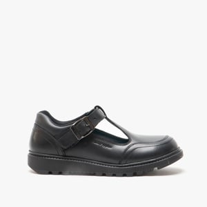 Hush Puppies Kerry Senior Meisjes Zwart Leren Schoenen
