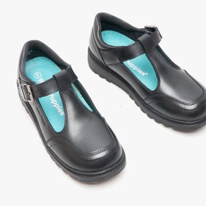 Hush Puppies Kerry Senior Meisjes Zwart Leren Schoenen