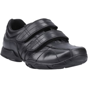 Hush Puppies Vance Leer Jongens Zwarte Loafers