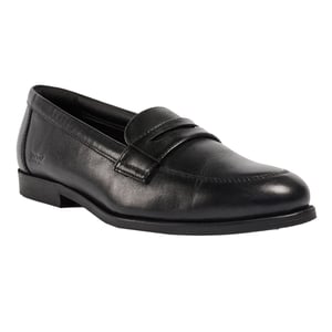 Pod Islay Meisjes Zwarte Leren Mocassins