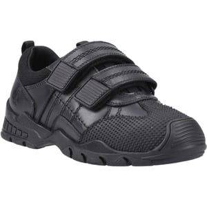 Hush Puppies Tristen Leer Jongens Zwarte Loafers