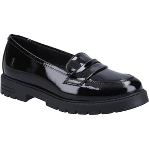 Hush Puppies Hazel Patent SNR Meisjes Zwarte Leren Mocassins