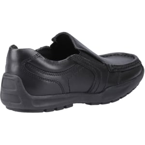 Hush Puppies Morgan Leer Jongens Zwarte Loafers