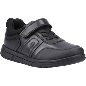 Hush Puppies Sutton Bungee Leren Zwarte Veterschoenen Voor Jongens