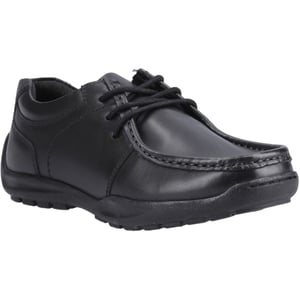 Hush Puppies Mackenzie Wallabee Leren Zwarte Veterschoenen Voor Jongens