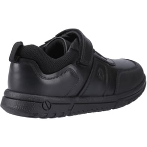Hush Puppies Sutton Bungee Leren Zwarte Veterschoenen Voor Jongens