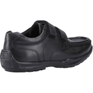 Hush Puppies Maddox Touch Fastening Leren Zwarte Schoenen Voor Jongens