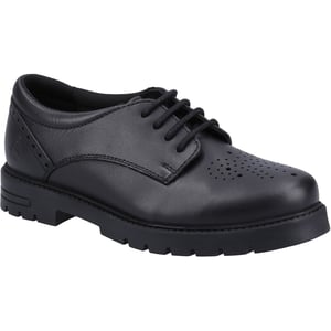Hush Puppies Jayne Lace Up SNR Meisjes Zwarte Veterschoenen Van Leer
