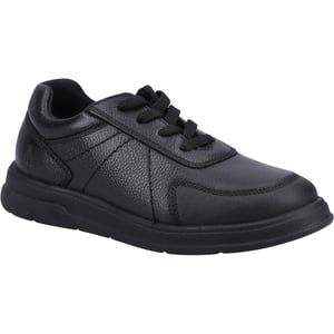 Hush Puppies Robert JNR Leren Zwarte Veterschoenen Voor Jongens