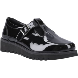 Hush Puppies Florrie T-Bar Meisjes Zwart Leren Schoenen