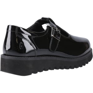 Hush Puppies Florrie T-Bar Meisjes Zwart Leren Schoenen