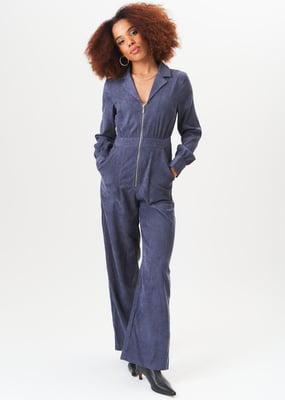 Jumpsuit met lange mouwen en koordjes aan de voorkant
