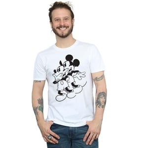 Disney Heren Mickey Mouse Shake T-Shirt (Wit)