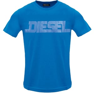 Diesel Monotone Diesel Logo Blauw Saffier T-shirt