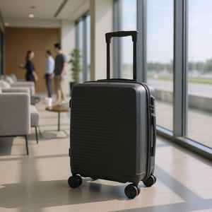 Harde schaal zwarte cabine 48 x 37 x 20 cm bagagekoffer geschikt voor Easyjet, Ryanair