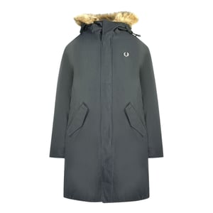 Fred Perry Zwarte Parka Met Capuchon