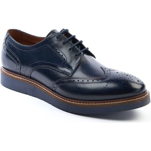 Base London Joe Leren Heren Marineblauwe Brogues Schoenen