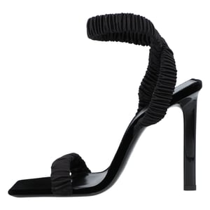 Saint Laurent Pam Sandalen In Satijn Crepe Zwart
