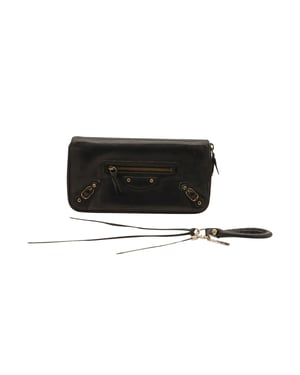 Balenciaga Companion Lange Ritsportemonnee in Zwart Kalfsleer
